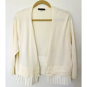Tommy Hilfiger Ivory Lace Trim Cardigan Sweater Long Sleeve Open Front XL (Flaw)